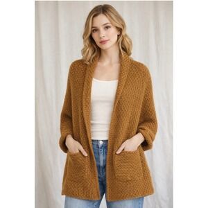 Handmade chunky Knit Shawl Collar Cardigan Sweater  Oversized Batwing.
109